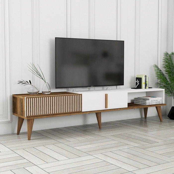 Hanah Home Milan Alt Soporte de TV Nogal y Blanco